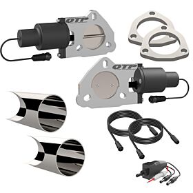 2.50 Inch Dual  QTEC Electric Cutout DIY Combo Kit Quick Time Performance - QTEC50DIY
