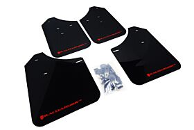 2002-2007 Subaru WRX/STI Rallyarmor Polyblend Mud Flaps Black/Red - RAL-MF1-UR-BLK/RD
