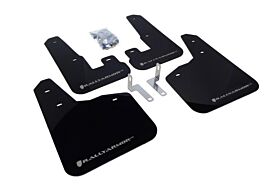2010-2014 Subaru Legacy 2.5i/3.6R Rallyarmor Urethane Mud Flaps Black/Silver - RAL-MF14-UR-BLK/SIL