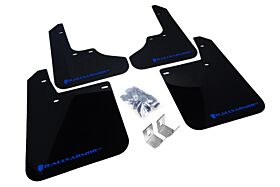1993-2001 Subaru Impreza RS/LX/GL/Sport Rallyarmor Urethane Mud Flaps Black/Blue - RAL-MF2-UR-BLK/BL