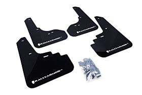 2005-2009 Subaru Legacy Rallyarmor Urethane Mud Flaps Black/White - RAL-MF4-UR-BLK/WH