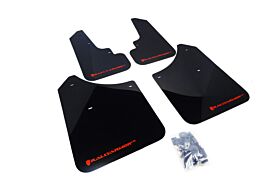 2003-2008 Subaru Forester 2.5X/XT  Rallyarmor Urethane Mud Flaps Black/Red - RAL-MF5-UR-BLK/RD