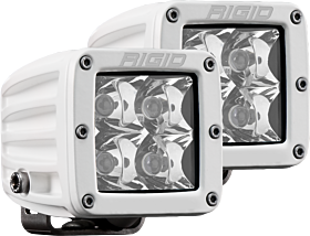 Hybrid Spot Surface Mount White Housing Pair D-Series Pro Auxiliary LED Light by Rigid Industries - 602213
