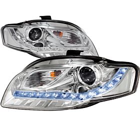 2006-2008 Audi A4 R8 Chrome Projector Headlights - 2LHP-A406-8-TM