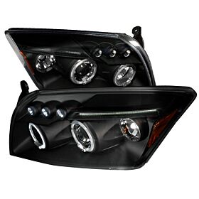 2007-2012 Dodge Caliber Halo LED Black Projector Headlights - 2LHP-CAL06JM-TM