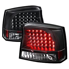 2005-2008 Dodge Charger Black LED Tail Lights  - LT-CHG05JMLED-TM