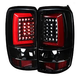 2000-2006 Chevrolet Tahoe Gloss Black LED-Bar Tail Lights  - LT-DEN00BKLED-G2-TM