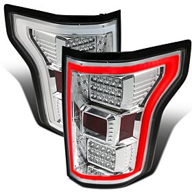 2015-2017 Ford F-150 Chrome LED Tail Lights  - LT-F15015CLED-TM