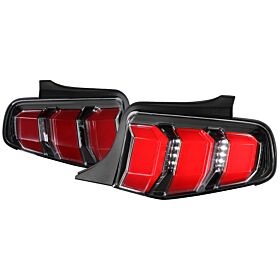 2010-2012 Ford Mustang Black LED Tail Lights  - LT-MST10BKLED-TM