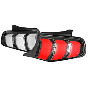2010-2012 Ford Mustang Black LED-Bar Tail Lights  - LT-MST10JMLED-TM