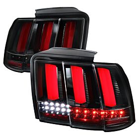 1999-2001 Ford Mustang Sequential-LED Tail Lights  - LT-MST99BKLED-SQ-TM