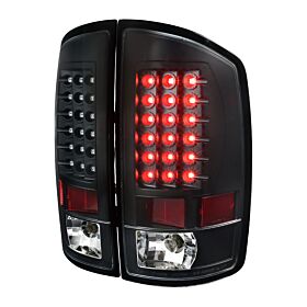 2002-2005 Dodge Ram 1500 Black LED Tail Lights  - LT-RAM02JMLED-V2-TM