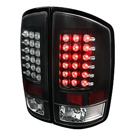 2007-2008 Dodge Ram 1500/2500/3500 Black LED Tail Lights  - LT-RAM07JMLED-TM