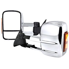 1988-1998 Chevrolet C10 Manual w/LED Signal + Chrome Cover Towing Mirrors - RMX-C1088CRLED-M-ZM