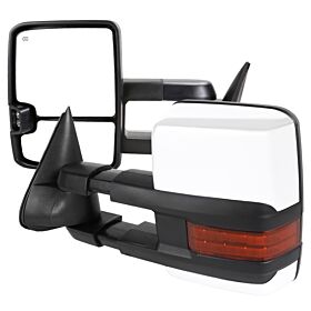 1988-1998 Chevrolet C10 Power w/LED Signal + Chrome Cover Towing Mirrors - RMX-C1088G2LEDHP-FS