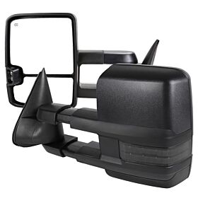 1988-1998 Chevrolet C10 Power w/Smoke LED Signal + Chrome Cover Towing Mirrors - RMX-C1088G3GLEDHP-FS