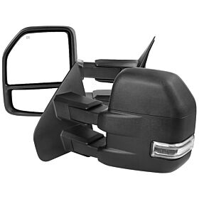 2004-2006 Ford F-150 Textured Black Power Heated w/Clear Signal Towing Mirrors - RMX-F15004F3H-P-FS