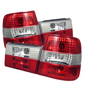 1988-1995 BMW E34 Red/Clear Euro Style Tail Lights - 111-BE3488-RC