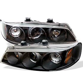 1994-1997 Honda Accord Black Halo Projector Headlights - 444-HA94-AM-BK