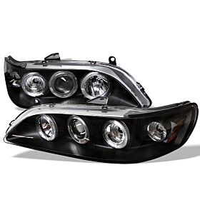 1998-2002 Honda Accord Black Halo Projector Headlights - 444-HA98-AM-BK
