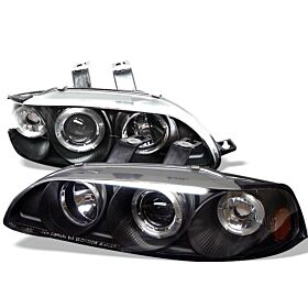 1992-1995 Honda Civic 2DR Black Halo Projector Headlights - 444-HC921P-23D-AM-BK