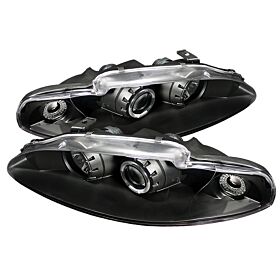 1995-1996 Mitsubishi Eclipse Black Halo Projector Headlights - 444-ME95-HL-BK