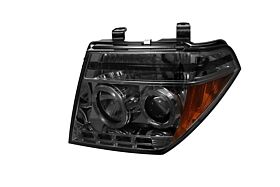 2005-2008 Nissan Frontier Smoke Halo Projector Headlights - 444-NF05-HL-SM