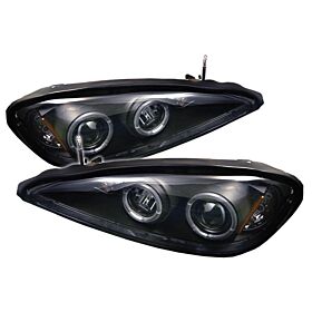 1999-2005 Pontiac Grand AM Black Halo Projector Headlights - 444-PGAM99-HL-BK