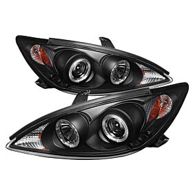 2002-2006 Toyota Camry Black Halo Projector Headlights - 444-TCAM02-HL-BK