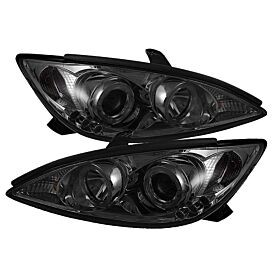 2002-2006 Toyota Camry Smoke Halo Projector Headlights - 444-TCAM02-HL-SM