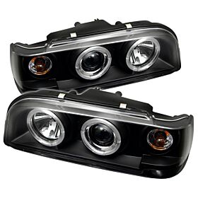 1993-1997 Volvo 850 Black Halo Projector Headlights - 444-VO85092-HL-BK