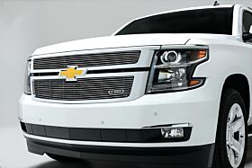 Suburban/Tahoe Grille Overlay 15-18 Chevrolet Suburban/Tahoe Aluminum Polished 2 Piece Billet Series T-REX Grilles - 21055