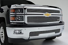 Silverado Grille Overlay 14-15 Chevrolet Silverado Aluminum Polished 2 Piece Billet Series T-REX Grilles - 21117