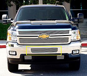 Silverado HD Bumper Grille 11-14 Chevrolet Silverado HD Aluminum Polished 2 Piece Billet Series T-REX Grilles - 25114