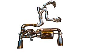 2021-2025 Lotus Emira 2.0,3.5L, Full Exhaust System With Free Flow Headers, Grade 5 Titanium Titanium 3.5 Inch Outlet Tips by Valvetronic Designs - LOT.EMIR.VSES.FFH.TI