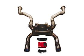 2018-2023 Maclaren 720S 4.0L, Full Valved Exhaust System, Grade 5 Titanium Titanium Bespoke 4.0 Inch Valvetronic Tips by Valvetronic Designs - MAC.720S.VSES.FF.TI