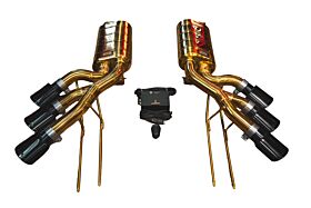 2005-2018 Mercedes W463 G63,G550,G500 4.0L, Catback T304 Stainless Steel Finished in Anodized Gold, Bespoke OEM Style Valvetronic Tips by Valvetronic Designs - MER.W463.G63.VSES.AG