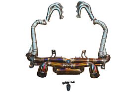 2019-2025 Porsche 718 Cayman Gt4 4.0L, Full Exhaust System With Free Flow Headers, Grade 5 Titanium Titanium 4.0 Inch Outlet Tips by Valvetronic Designs - POR.718.GT4.VSES.FFH.TI