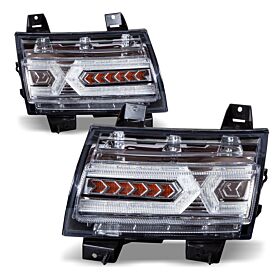 2018-2023 Jeep Wrangler JL Renegade Style Chrome/Clear/ LED Sequential Turn Signal - CTSRNG0646A-SQTS