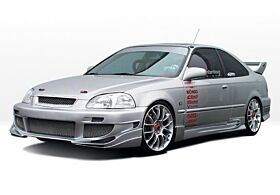 1996-2000 Honda Civic 2DR/HB W-Type-Side Skirts 2PC by Wings West - 890374L-890374R