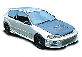 1992-1995 Honda Civic HB Rear Flares 2PC by Wings West - 890725-890726