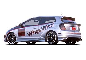 2002-2004 Honda Civic Si HB Rear Flares 2PC by Wings West - 890756-890757