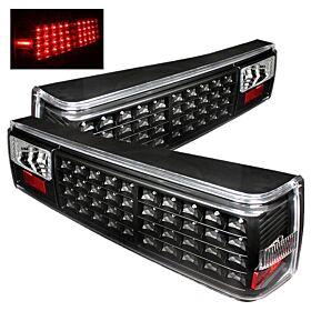 1987-1993 Ford Mustang Black LED Tail Lights - ALT-ON-FM87-LED-BK