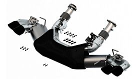 2020-2022 Chevrolet Corvette C8 6.2L S-Type Borla Exhaust System Dual Round Rolled A/C Black Chrome Tips - 140838BC