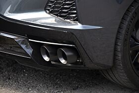 2020-2023 Chevrolet C8 Corvette SOUL Valved Exhaust Package - 4in Slash Cut Tips - Ceramic Matte Black