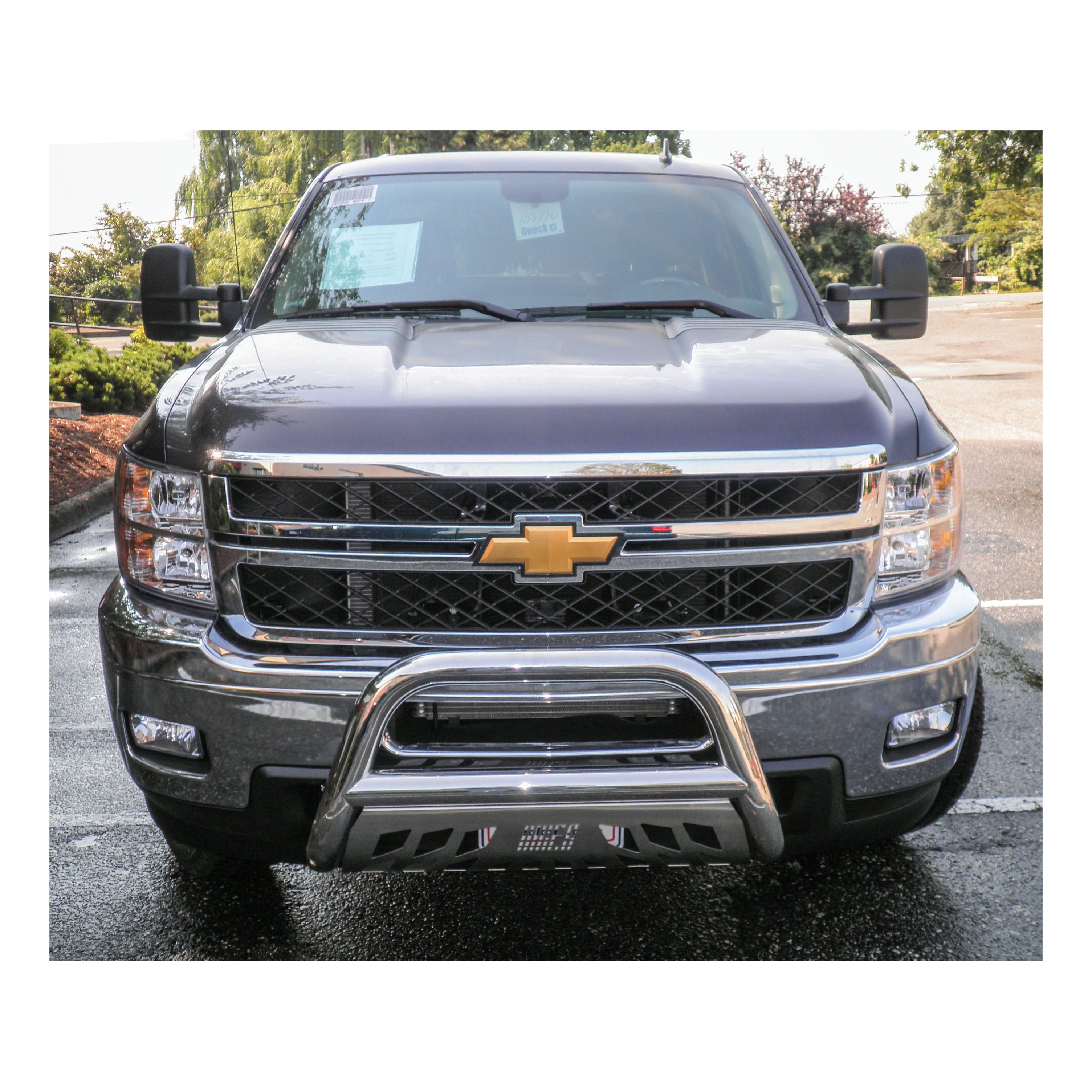 USグリル 07-10 Chevy Silverado 2500/3500ステンレス4個入りブラックリベットメッシュグリル For 07-10 Che Perfit Liner フロントプラスチッククロームフレーム マットブラック インサートグリル2007-2010 Chevy Silverado  2500HD 3500HD WT LT LTZ 25825521 GM1200608に対応