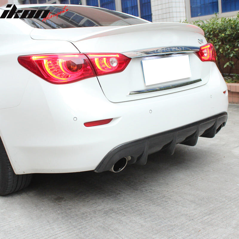 2014-2017 Infiniti Q50 V37 S Style Carbon Fiber Rear Bumper Diffuser ...