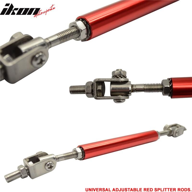Universal Adjustable 5 - 5 5/8 inch Front Splitter Strut Rods 2PC Red ...