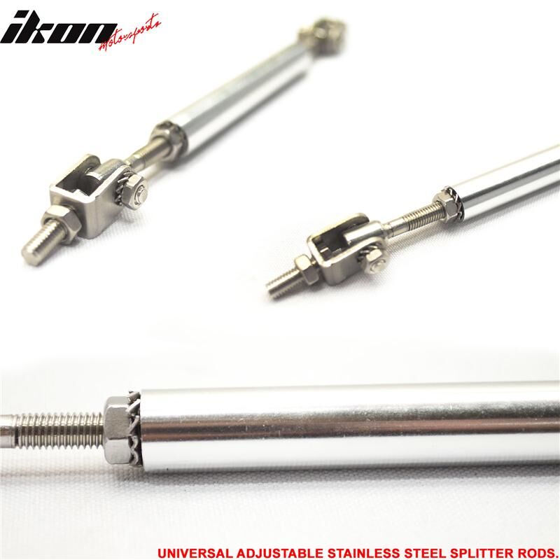 Universal Adjustable 5 - 5 5/8 inch Front Splitter Strut Rods 2PC Red ...