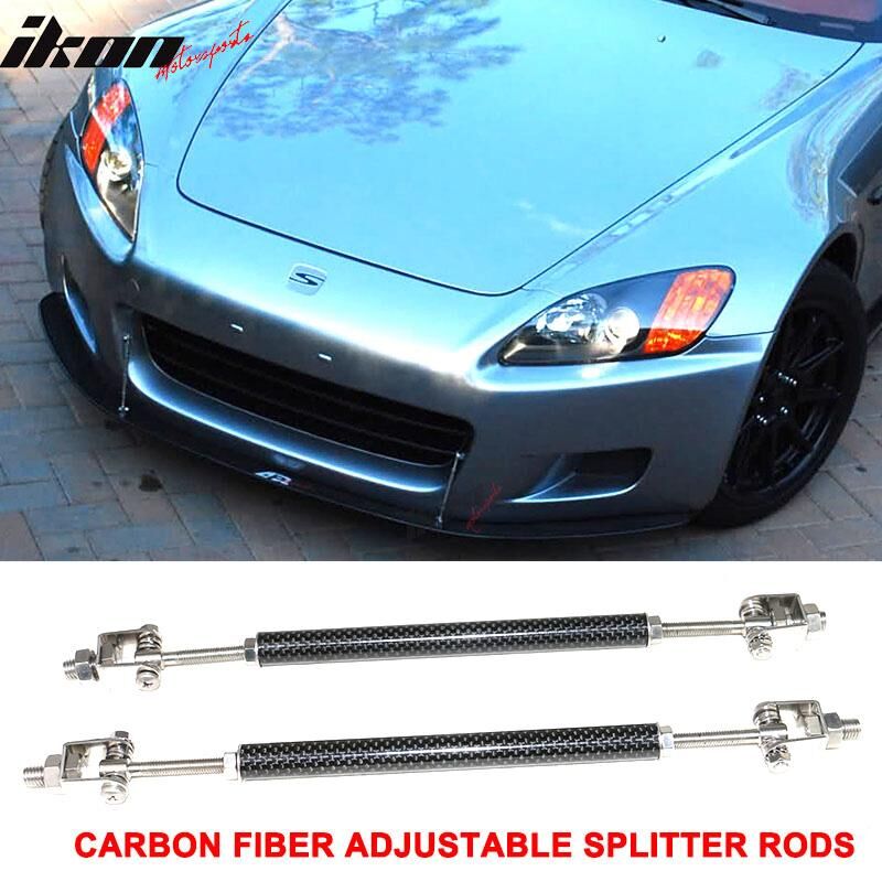 Carbon Fiber Universal Adjustable 8-10.6 inch Front Splitter Strut Rods ...